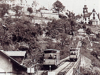 Standseilbahn historische Aufnahme