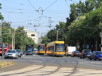 Straßenbahnen auf Königsbrücker Straße
