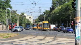 Straßenbahnen auf Königsbrücker Straße