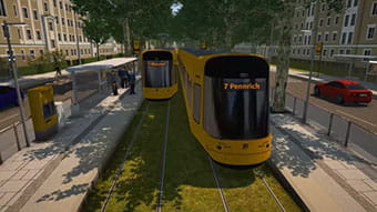 Auf dem Bild ist eine Visualisierung zu sehen, die zeigt, wie ab 2030 sollen Straßenbahnen über die neue Trasse auf der Nürnberger Straße fahren.